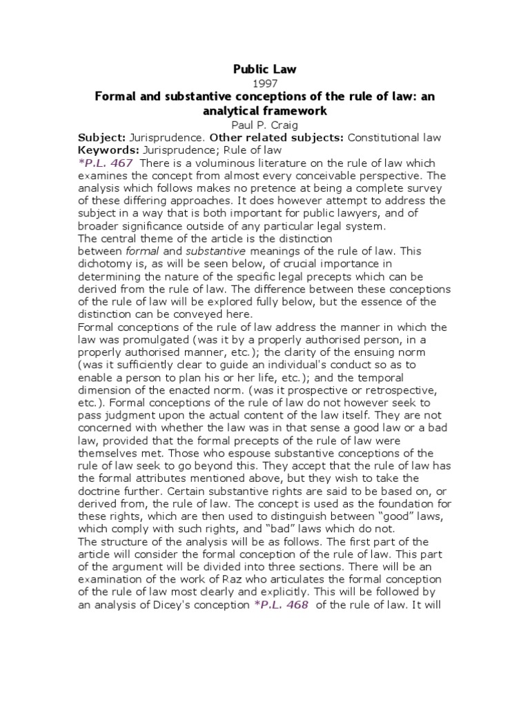Formal and Substantive | PDF | Rule Of Law | Jurisprudence
