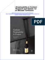 Download textbook Graduate Employability In Context Theory Research And Debate 1St Edition Michael Tomlinson ebook all chapter pdf 