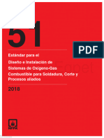 NFPA 51-2018 -Estándar pa el Diseño e Instalación d Sist. d Oxigeno-Gas Combustible pa Soldadura,. Corte y Procesos aliados