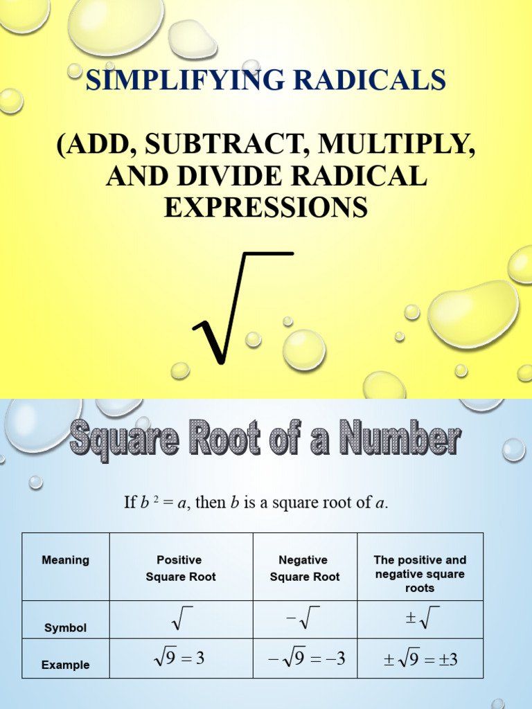 How To Add Subtract Multiply Divide Radicals