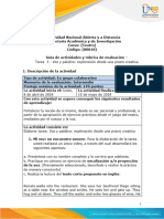 Guía de Actividades y Rúbrica de Evaluación - Unidad 1 - Tarea 3 - Voz y Palabra Exploración Desde Una Praxis Creativa