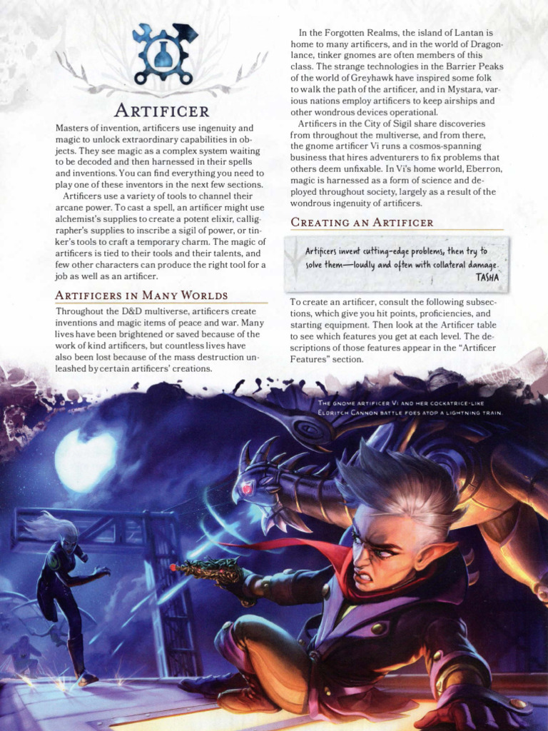 D&D 5ed - Klasa - Artificer | PDF | Dungeons & Dragons | Gary Gygax Games