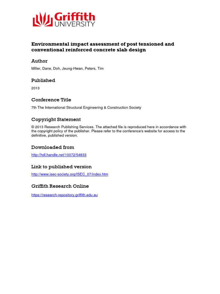 Environmental Impact Assessment of | PDF | Concrete | Prestressed Concrete
