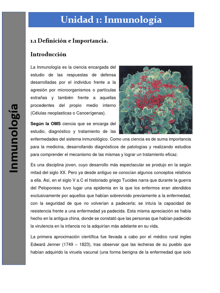 Introducción a la Inmunología y su Importancia | PDF | Sistema inmune ...