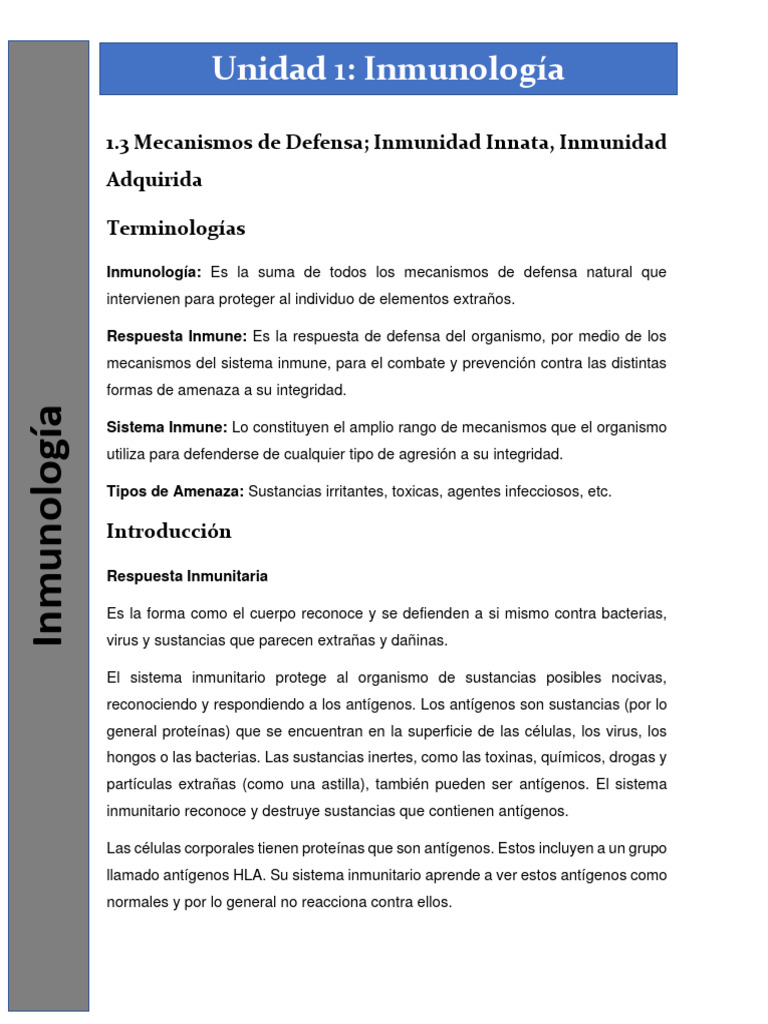 Inmunidad: Innata vs Adquirida | PDF | Sistema inmune | Sistema inmune ...