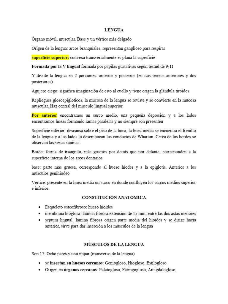Anatomía y Funciones de la Lengua | PDF | Lengua | Sistema ...