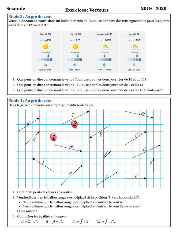 Carte mentale des vecteurs en seconde | PDF | Coordonnées cartésiennes ...