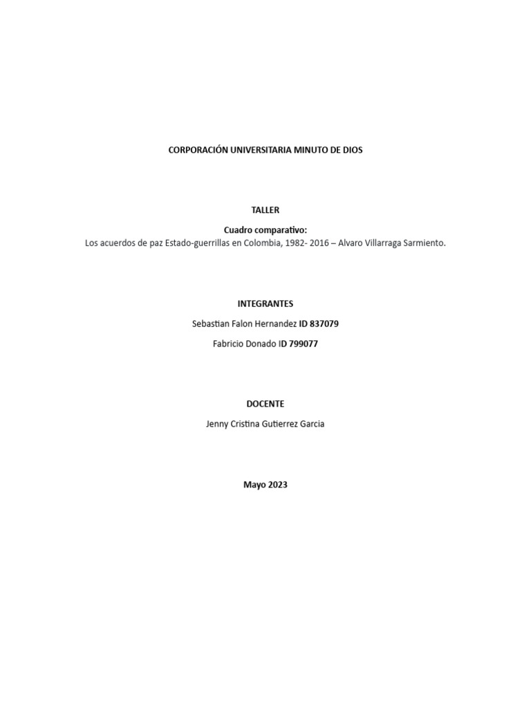 Acuerdos de paz en Colombia (1982-2016) | PDF | Colombia | Política de ...