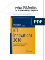 Download textbook Ict Innovations 2016 Cognitive Functions And Next Generation Ict Systems 1St Edition Georgi Stojanov ebook all chapter pdf 