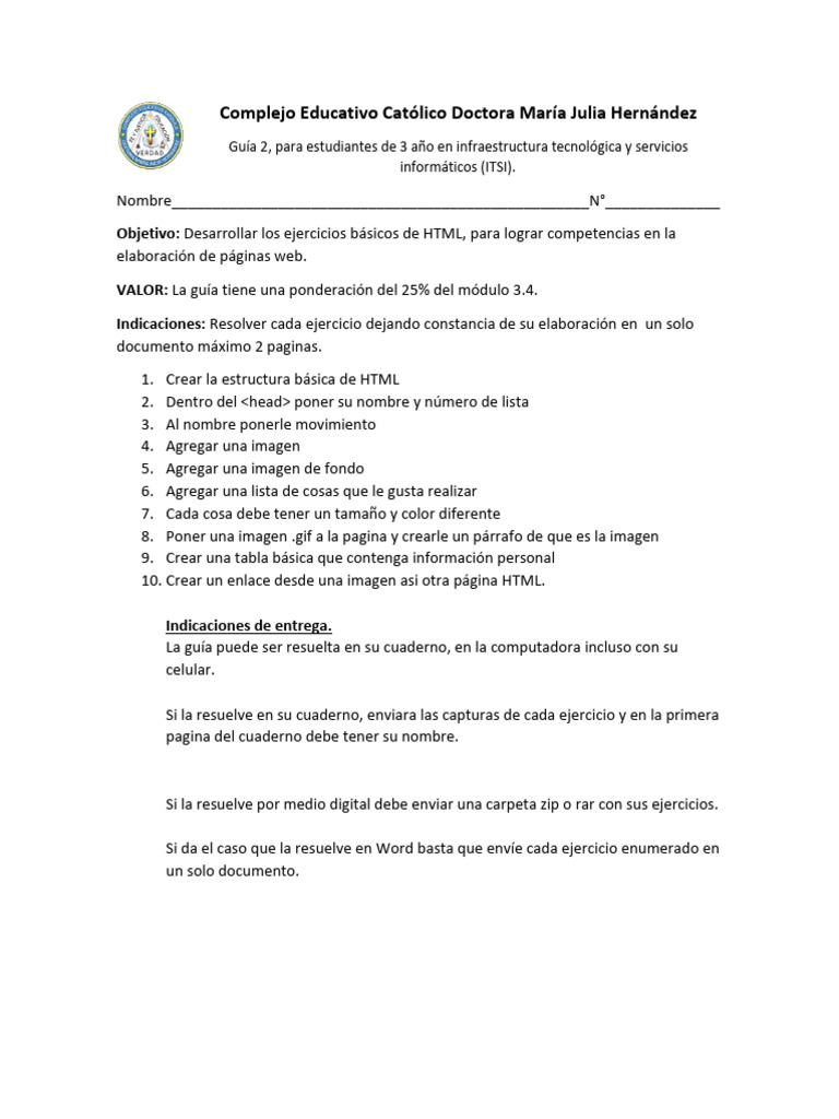 Guía HTML para Estudiantes de ITSI | PDF