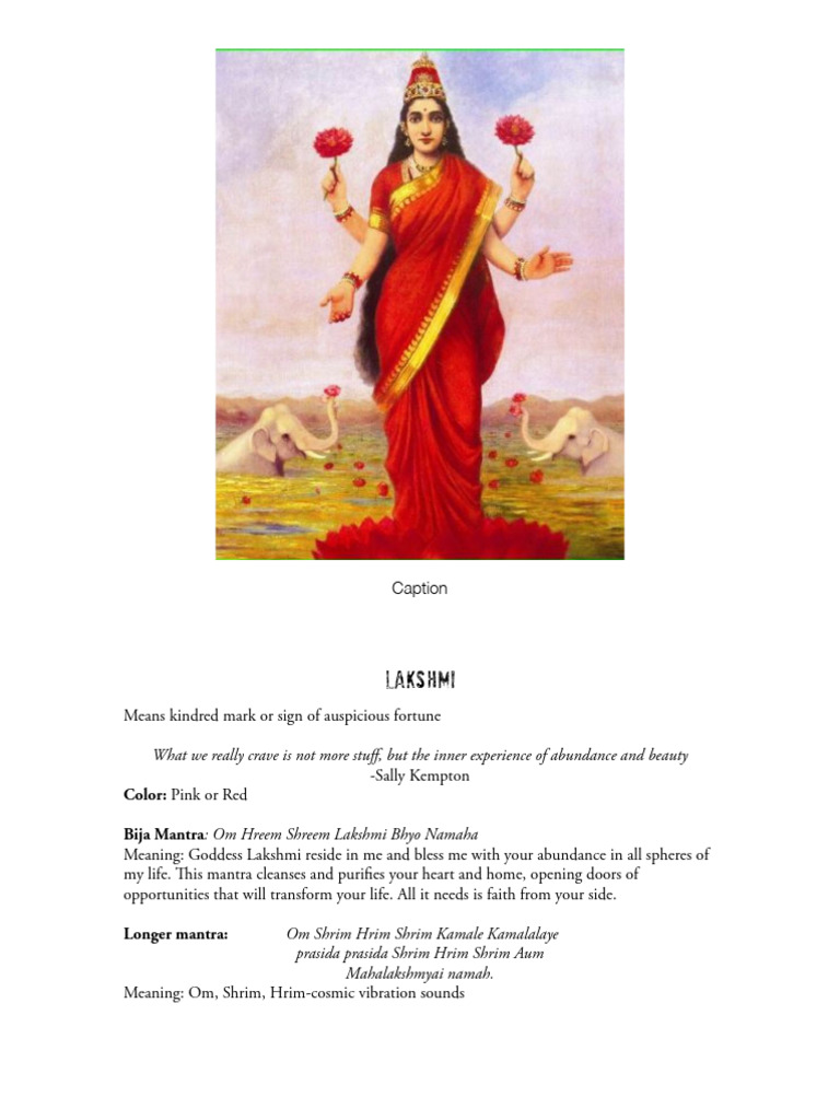 Lakshmi (1) | PDF | Devi | Hindu Deities