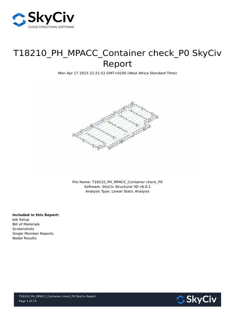 Container Check Report - SkyCiv Analysis | PDF | Stress (Mechanics ...