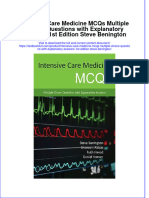 Textbook Intensive Care Medicine Mcqs Multiple Choice Questions With Explanatory Answers 1St Edition Steve Benington Ebook All Chapter PDF