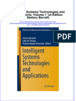 Download textbook Intelligent Systems Technologies And Applications Volume 1 1St Edition Stefano Berretti ebook all chapter pdf 