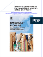 Textbook Handbook of Recycling State of The Art For Practitioners Analysts and Scientists 1St Edition Ernst Worrell Ebook All Chapter PDF