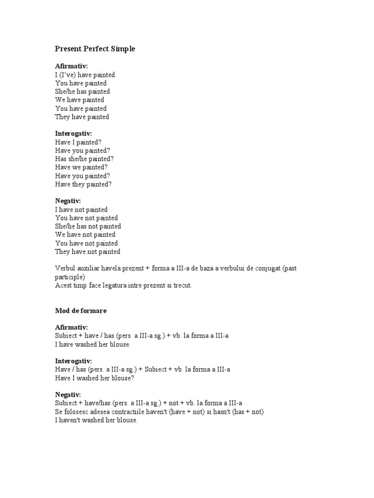 Present Perfect Simple Overview | PDF | Rules | Linguistics
