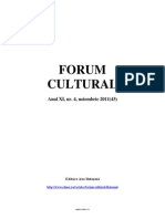Revista Forum cultural, anul XI, nr. 4, noiembrie 2011, (43)