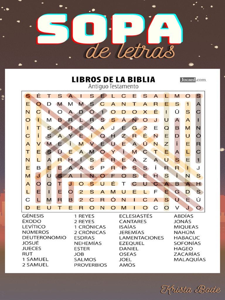 Libros de La Biblia Sopa de Letras | PDF