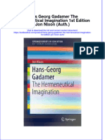 Textbook Hans Georg Gadamer The Hermeneutical Imagination 1St Edition Jon Nixon Auth Ebook All Chapter PDF