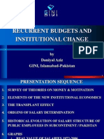 Recurrent Budgets and Institutional Change: by Daniyal Aziz GINI, Islamabad-Pakistan