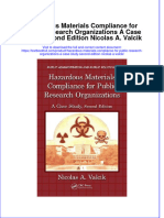 Textbook Hazardous Materials Compliance For Public Research Organizations A Case Study Second Edition Nicolas A Valcik Ebook All Chapter PDF