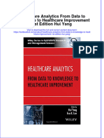 Textbook Healthcare Analytics From Data To Knowledge To Healthcare Improvement 1St Edition Hui Yang Ebook All Chapter PDF