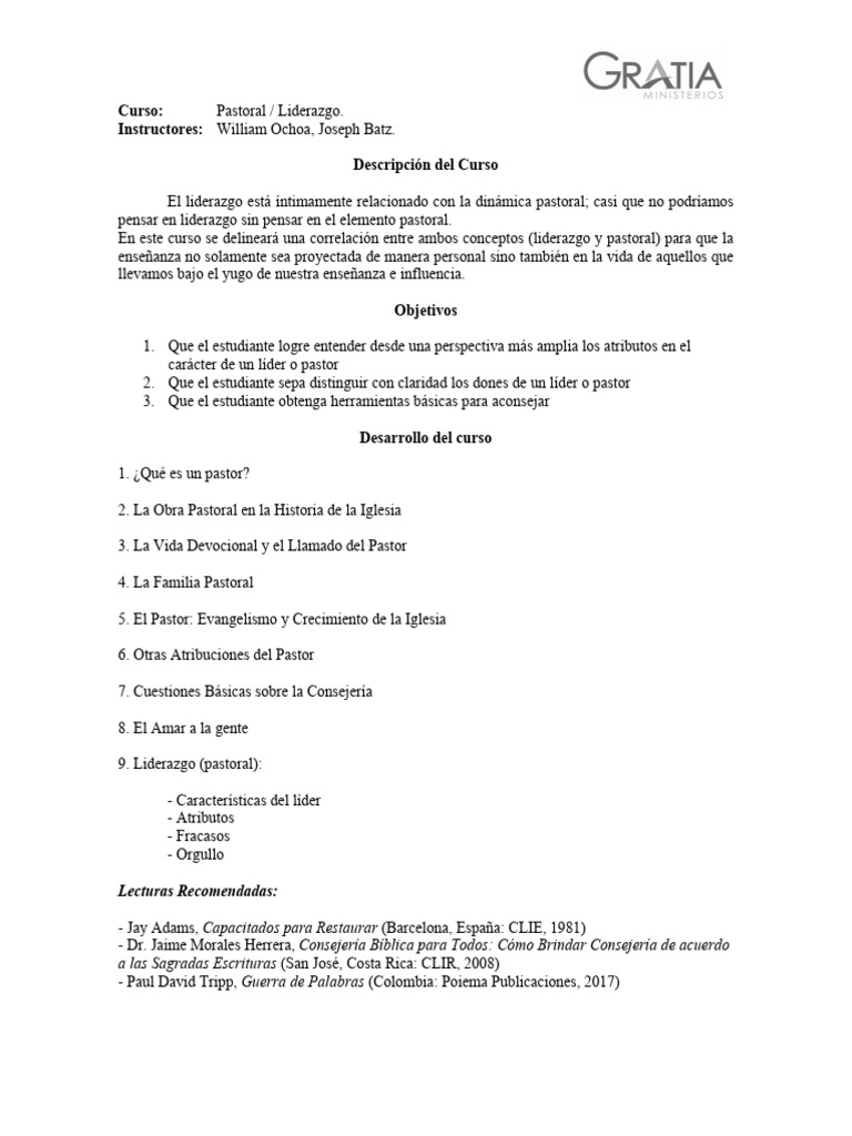 Notas sobre Liderazgo Pastoral | PDF | Jesús | Iglesia Católica