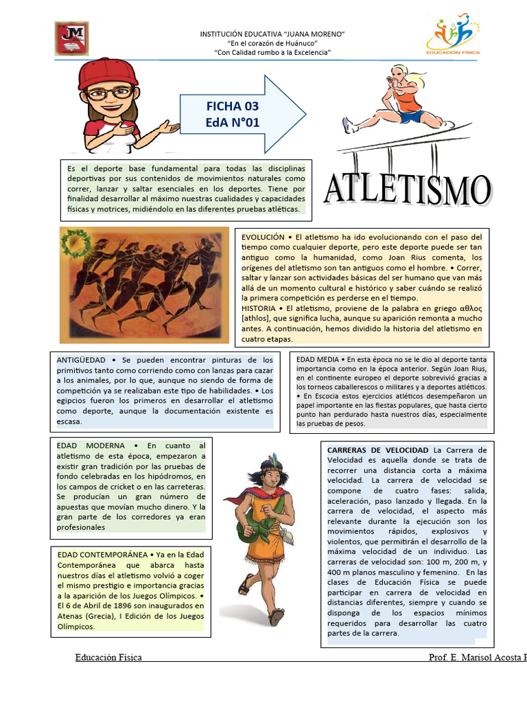 Ficha de Atletismo: Carreras y Técnicas | PDF | Corriendo | Deporte del ...