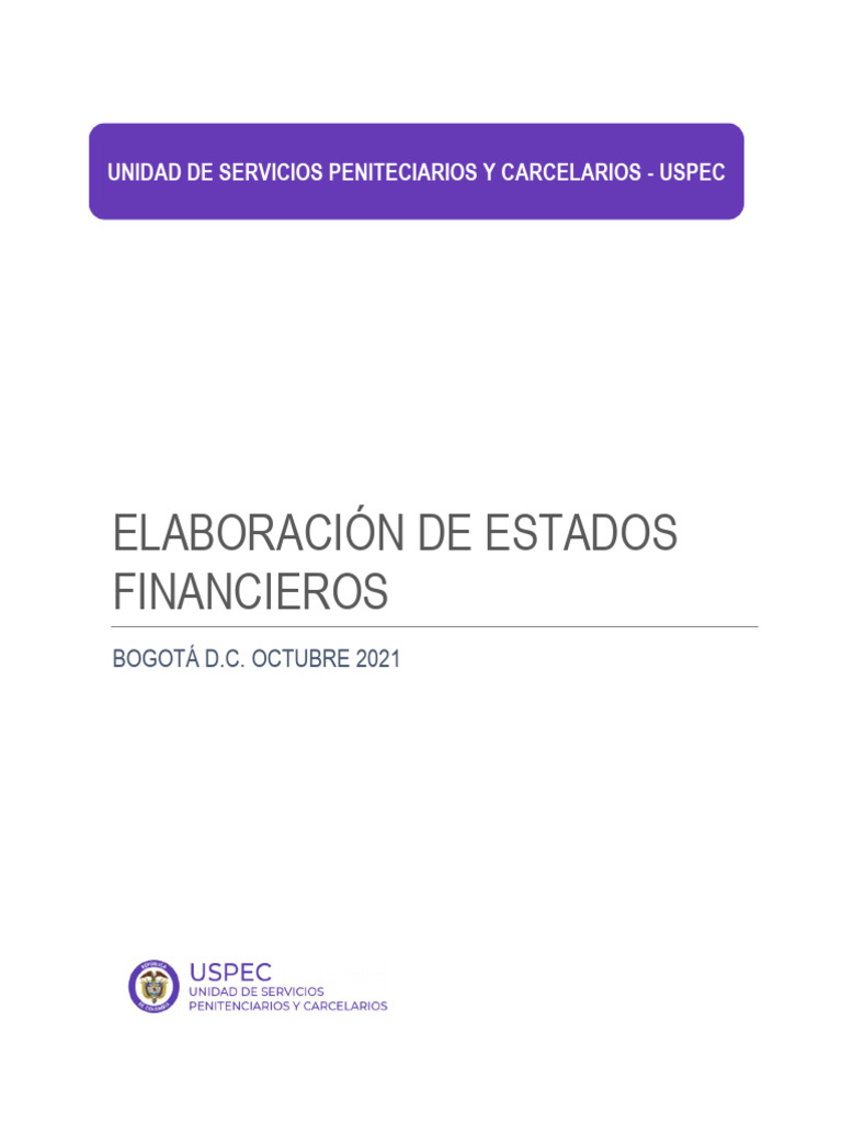 Gf Ma 002 Elaboracin De Estados Financieros V01 Pdf Contabilidad