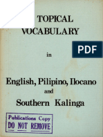 KSC A Topical Vocabulary in English Pilipino Ilocano and Southern Kalinga 1980