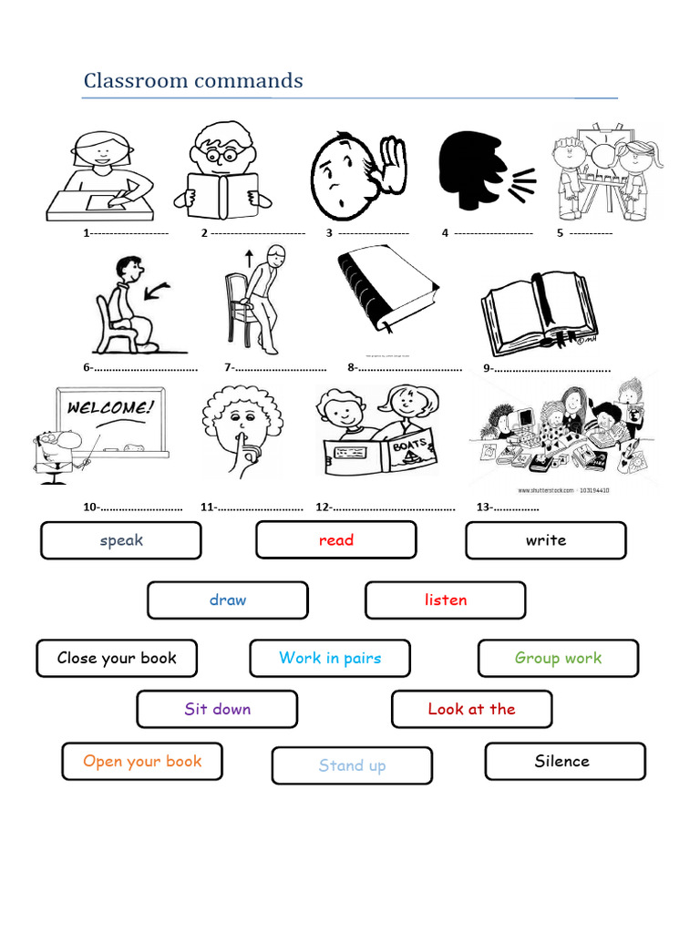 Classroom Commands Flashcards | PDF