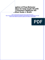 Investigation of Flow Behavior Characteristics For Iraqi Crude Oil With Different Polymeric Additives 4th Edition Auda J. Braihi