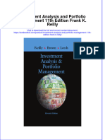PDF Investment Analysis and Portfolio Management 11Th Edition Frank K Reilly Ebook Full Chapter
