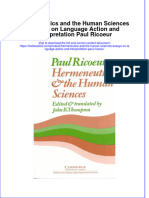 Download textbook Hermeneutics And The Human Sciences Essays On Language Action And Interpretation Paul Ricoeur ebook all chapter pdf 