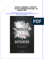 Textbook Insiders Versus Outsiders Interest Group Politics in Multilevel Europe 1St Edition Dur Ebook All Chapter PDF