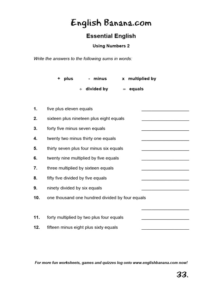 Using numbers 2 pdf