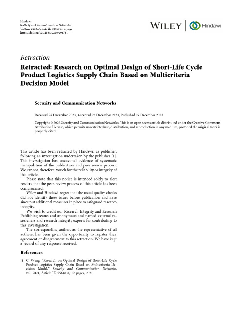 Research On Optimal Design of Shortlife Cycle Product Logistics Supply ...