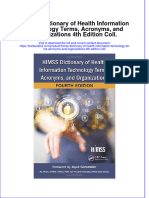 Download textbook Himss Dictionary Of Health Information Technology Terms Acronyms And Organizations 4Th Edition Coll ebook all chapter pdf 
