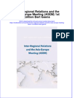 Textbook Inter Regional Relations and The Asia Europe Meeting Asem 1St Edition Bart Gaens Ebook All Chapter PDF