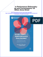 Textbook Inter Views in Performance Philosophy Crossings and Conversations 1St Edition Anna Street Ebook All Chapter PDF