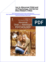 PDF Introduction To Abnormal Child and Adolescent Psychology 3Rd Ed 3Rd Edition Robert J Weis Ebook Full Chapter