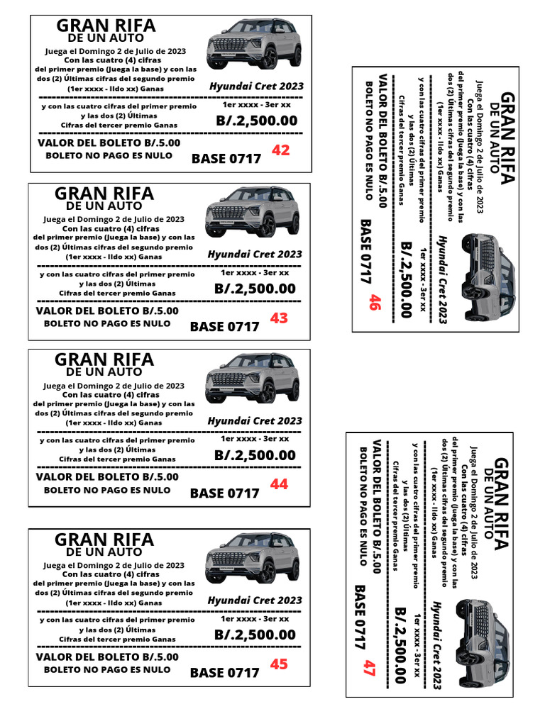 Gran Rifa de Un Auto 2 | PDF