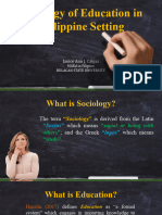 Sociology of Education in Philippine Setting