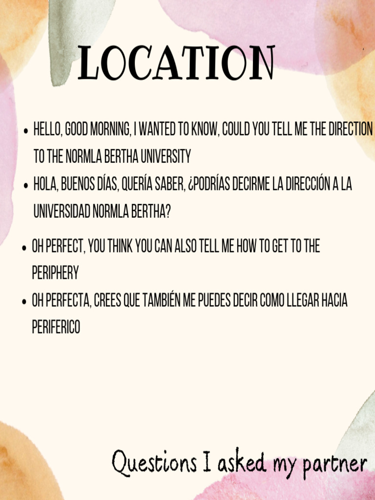 how to describe location | PDF