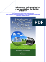 Textbook Introduction To Energy Technologies For Efficient Power Generation 1St Edition Dimitrov Ebook All Chapter PDF