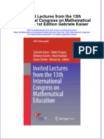 Textbook Invited Lectures From The 13Th International Congress On Mathematical Education 1St Edition Gabriele Kaiser Ebook All Chapter PDF