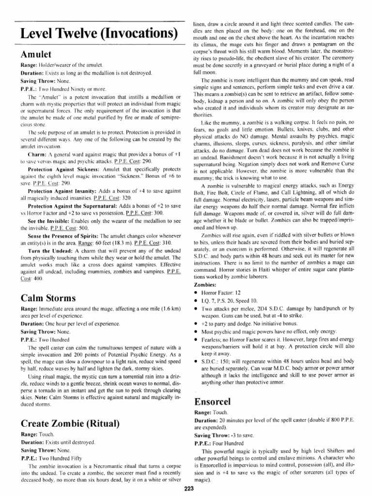 Rifts Book Base - Ocred-226-240 | PDF | Zombies | Amulet