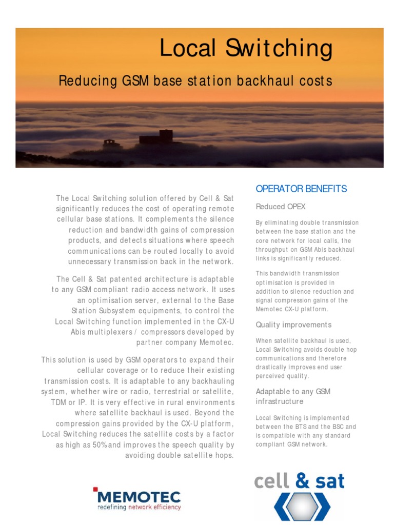 Local Switching for GSM Satellite Backhaul | PDF | Telecommunications ...