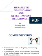 Therapeutic Communication and Nurse - Patient Relationship