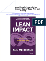 Download textbook Lean Impact How To Innovate For Radically Greater Social Good Ann Mei Chang ebook all chapter pdf 